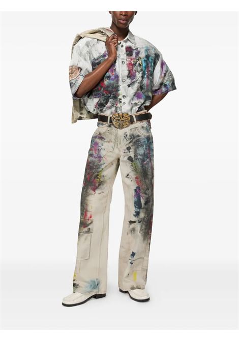 jeans baggy fit 1981 unisex bianco e multicolor ACNE STUDIOS | CK0133AOL